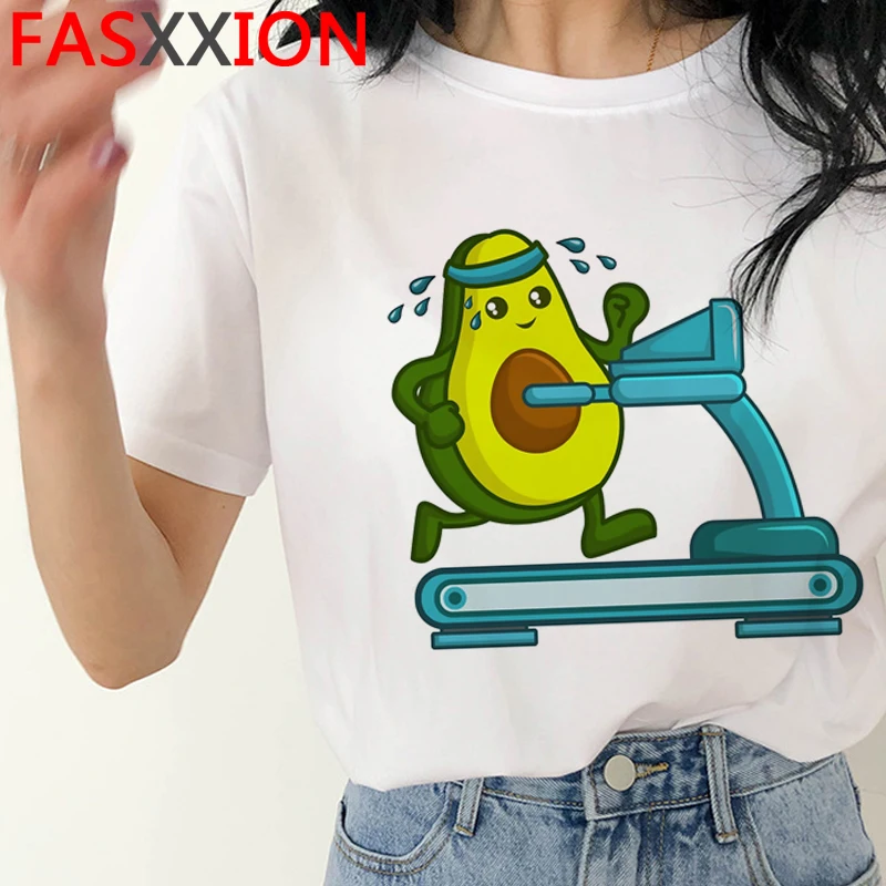 Kawaii Avocado Funny Cartoon T Shirt Women Summer Vegan Cute Anime T-shirt 90s Summer Graphic Tshirt Fashion Top Tees Female
