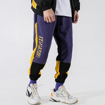 

Fashion Men Pants Casual Harem Pants Men Printed Designer Spliced Cargo Trousers Streetwear Hip Hop Joggers Sweatpants Hip Hop