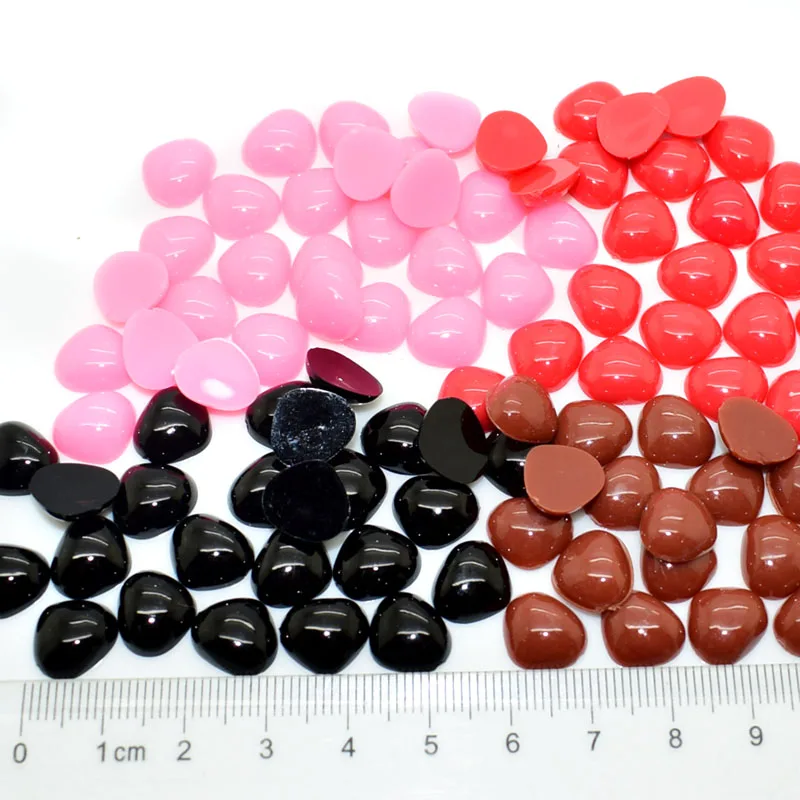 100pcs 10x11mmTriangle Flat Black Eyes and nose for Dolls Making Toys Teddy Bear Amigurumi Making Scrapbooking Dolls Accessories