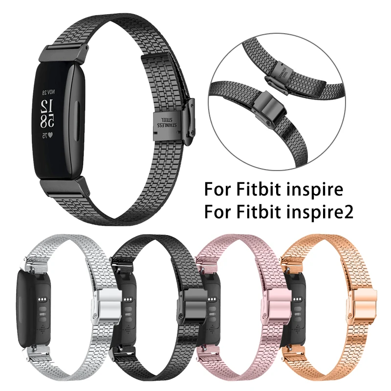 Cinturino In Acciaio Inossidabile Per Fitbit Inspire / Inspire Hr Smart Bracelet Correa Cinturino A Sette Perline Per Fitbit Inspire 2 Accessori