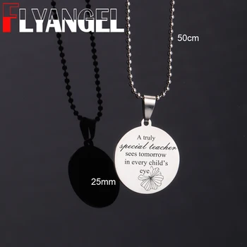 

FLYANGEL New Creative Necklace Teacher Jewelry Gifts Engraved A Truly Special Teacher Sees Tomorrow Child's Eye Best Teacher