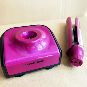 

curling iron Hair Straightener with Base Mini portable Electric Splint Stick Wireless-USB-Charging Dry & wet