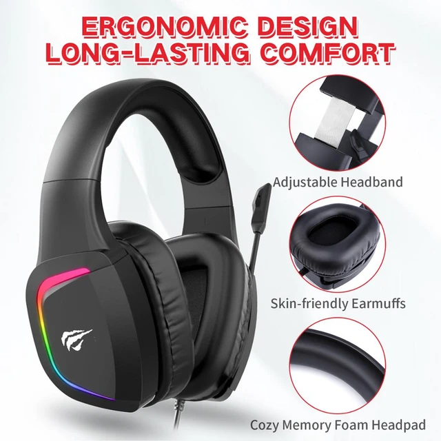 Havit Auriculares Gaming Ps4 Cascos Gaming Con Micrófono Con Reducción De  Ruido Iluminación Rgb Sonido Envolvente, Controlador De 50mm.para Xbox  One/pc/móvil （2025d,negro） - Auriculares Y Audífonos - AliExpress