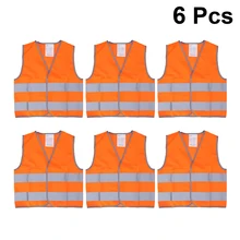 6 шт., детский флуоресцентный защитный жилет, безопасный жилет с высокой видимостью, портативный светоотражающий жилет для активного отдыха, бега, верховой езды