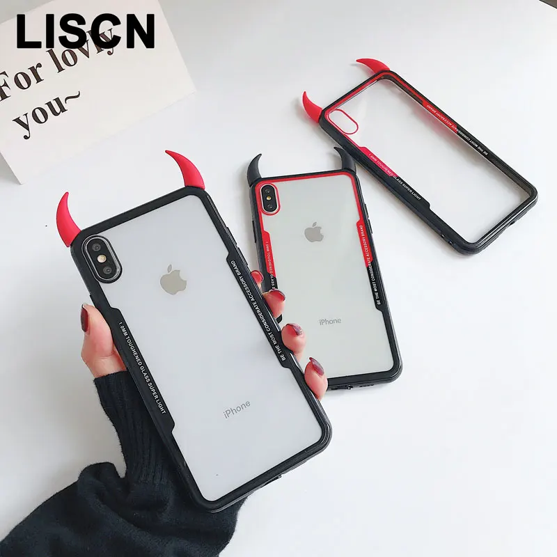 3D чехол с дьявольским рогом для телефона Redmi Note 8 7 6 5 K20 4X 4 S2 A2 Lite Pro чехлы Xiaomi mi 9 9se 9T
