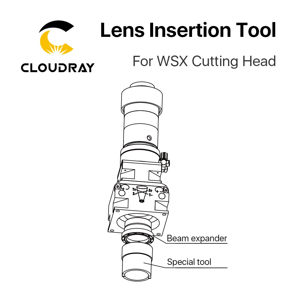 1064nm 파이버 레이저 커팅 머신의 WSX 포커싱 콜리 메이팅 렌즈 용 Cloudray 렌즈 삽입 툴 D30