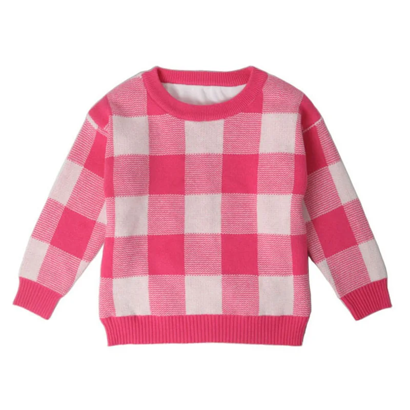 Children Grid Baby Grid Boys Sweater Autumn Winter Girls Kids Sweater Children Casual Boys Clothing 1-6 Year