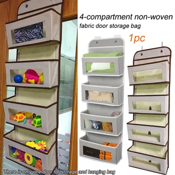 

For Pantry Clear Window Baby Nursery Storage Bag Hooks Wall Hanging Bathroom Over The Door Organizer Dorm Closet With 4 Pockets