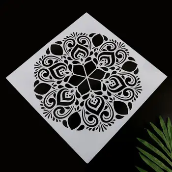 

4pcs/set Mandala Stencil Wall Painting DIY Drawing Template Floor Tiles Funiture DXAB
