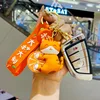 New Cartoon Orange Cat Keychain Cute Good Luck Bag Car Metal Keyring Soft PVC Lanyard Girl Boy Lover Gift 4