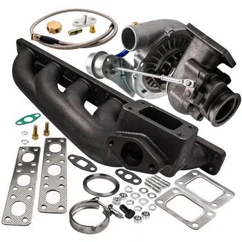 

400+HP T04E Universal Turbocharger Exhaust Manifold for BMW E36 M3 M50 M52 6-Cylinder 92-99 Turbo Bradied Oil Feed Inlien Line