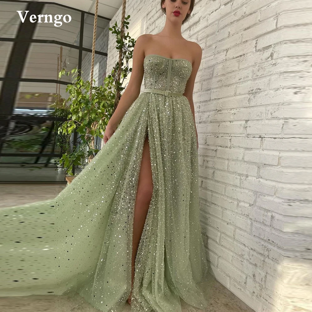Sage Green Prom Dress Slit Prom Dresses 2022 Sage Green Sage Green