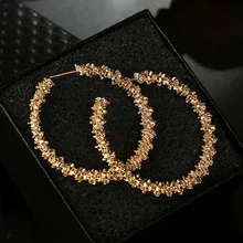 Новая мода, золотые, серебряные, цветные геометрические массивные серьги-кольца для женщин, большие круглые серьги, серьги-кольца