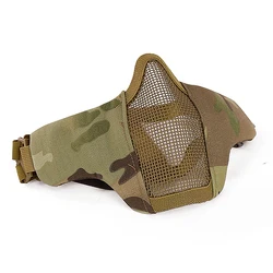 Tactical Airsoft Half Face Masks Tactical Protective Mask Foldable Low-carbon Steel Mesh Wire Net Military CS Paintball Mask Tactical Airsoft Half Face Masks Tactical Protective Mask Foldable Low-carbon Steel Mesh Wire Net Military CS Paintball Mask