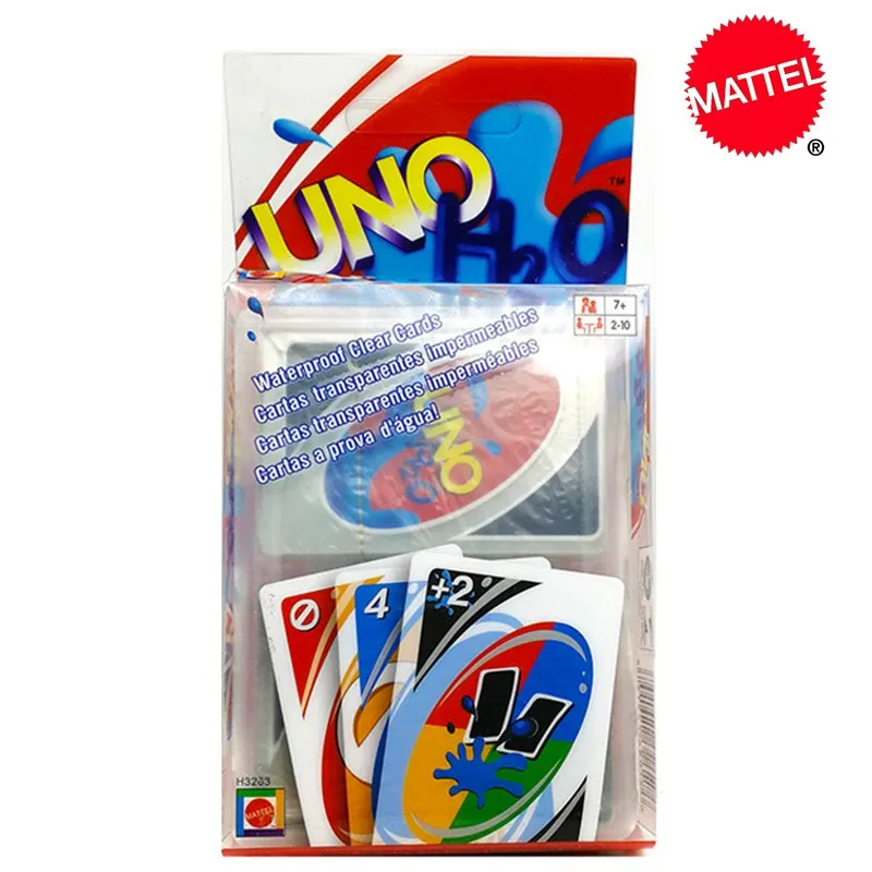 Mattel-Juego de cartas Uno H2O, creativo, transparente, plástico, cristal, agua, Speelkaarten, Kinderen Speelgoed