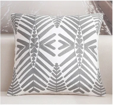 Pattern B Junwell Нежный Хлопок Холст Вышивка квадратный Дамаск декоративная подушка патио диване пледы Подушка невидимая молния 45X45 см SQ - Цвет: Pattern B