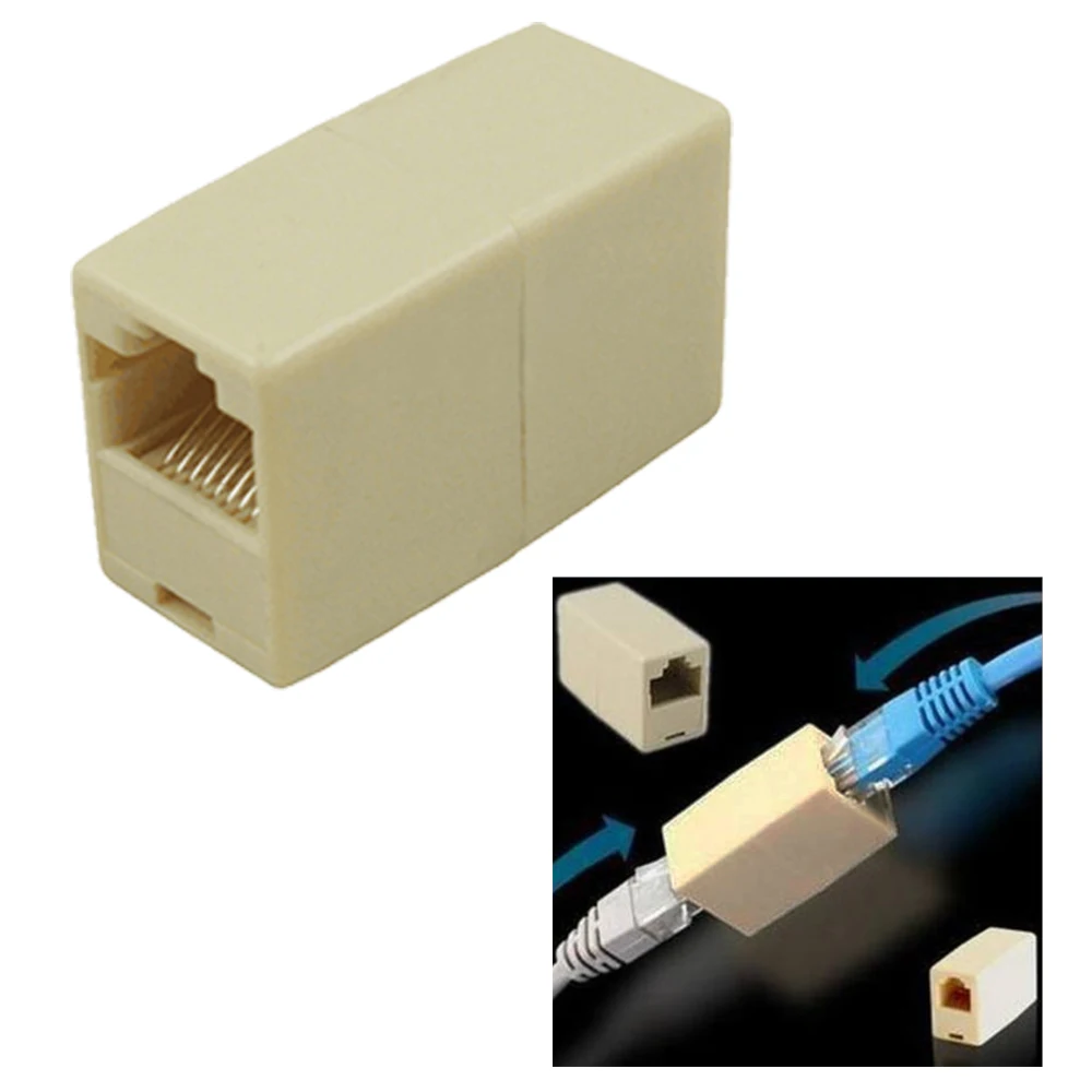 Elisona-10 Uds. RJ 45 RJ-45 RJ45 de Cable Ethernet, conector hembra a hembra tipo Lan, adaptador de acoplador, accesorios para la red