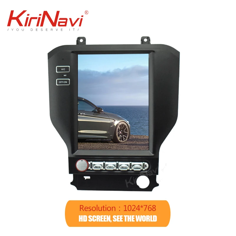 KiriNavi 10," вертикальный экран Tesla style 1 Din Android 8,1 Автомагнитола Gps навигация для Ford Mustang автомобильный dvd-плеер wifi