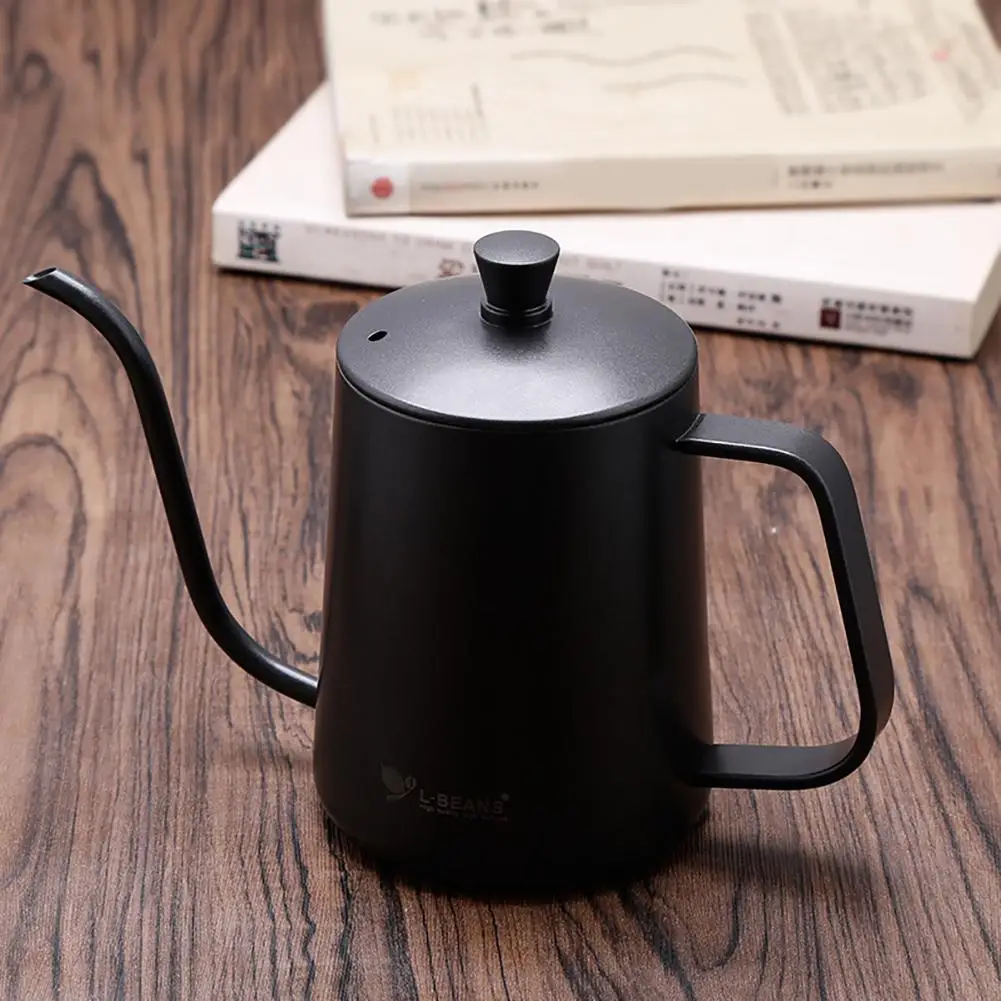 

600ml Long Narrow Spout Coffee Tea Pot Drip Long Spout Kettle Cup Stainless Steel Pour Over Gooseneck Kettle Home Kitchen Tools