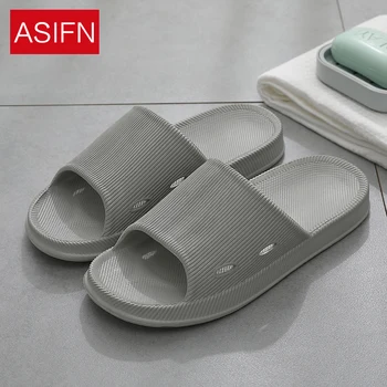 

ASIFN Men Summer Bathroom Slippers Flip Flops Simple Male Non-slip Shower Couple Sandals Male Slides Zapatos De Hombre Shoes