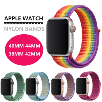 

Band For Apple Watch Series 3/2/1 38MM 42MM Nylon Soft Breathable Replacement Strap Sport Loop for iwatch series 4 5 40MM 44MM