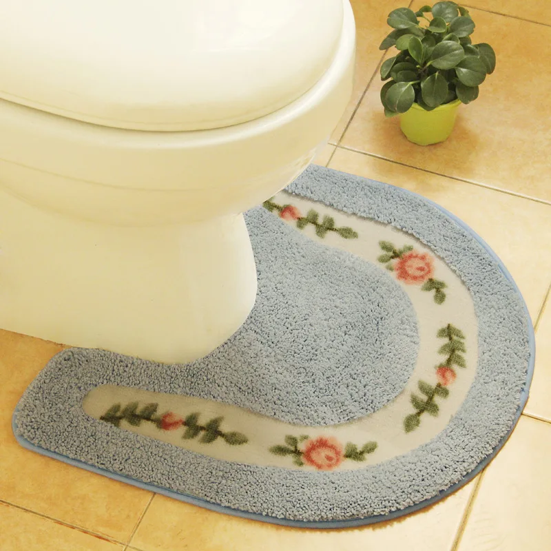 

Bathroom Mat Anti Slip Bath Mat Rural Style Toilet Rug Ocean World Flannel Rugs Floor Mat Indoor Home Entrance Cushion Mat