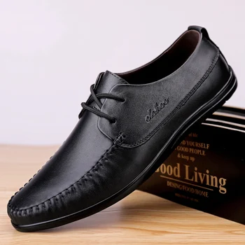 

Luxury Pu Leather Shoes For Men Loafer Lace Up Rubber Non-Slip Breathable Lightweight Wedding Dancing Solid Zapatos Para Honbre