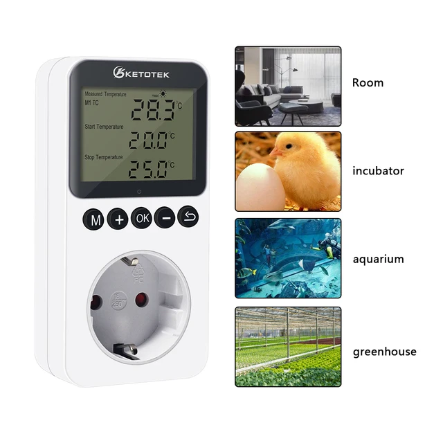Kt3100 Thermostat Digital Temperaturregler Steckdose Steckdose Timer  Schalter Sensor