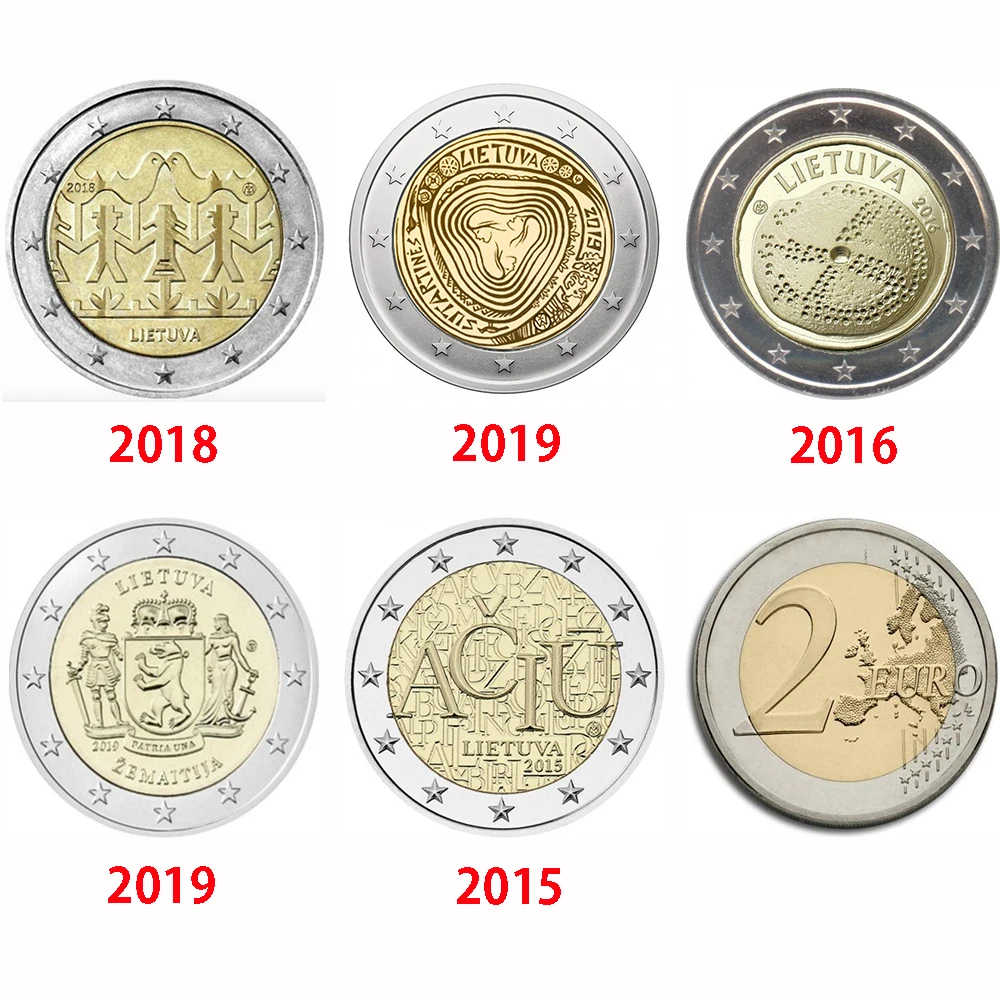 リトアニア2 Euドル15 版ヨーロッパオリジナルバイカラー記念コインunc新1個 非通貨コイン Aliexpress