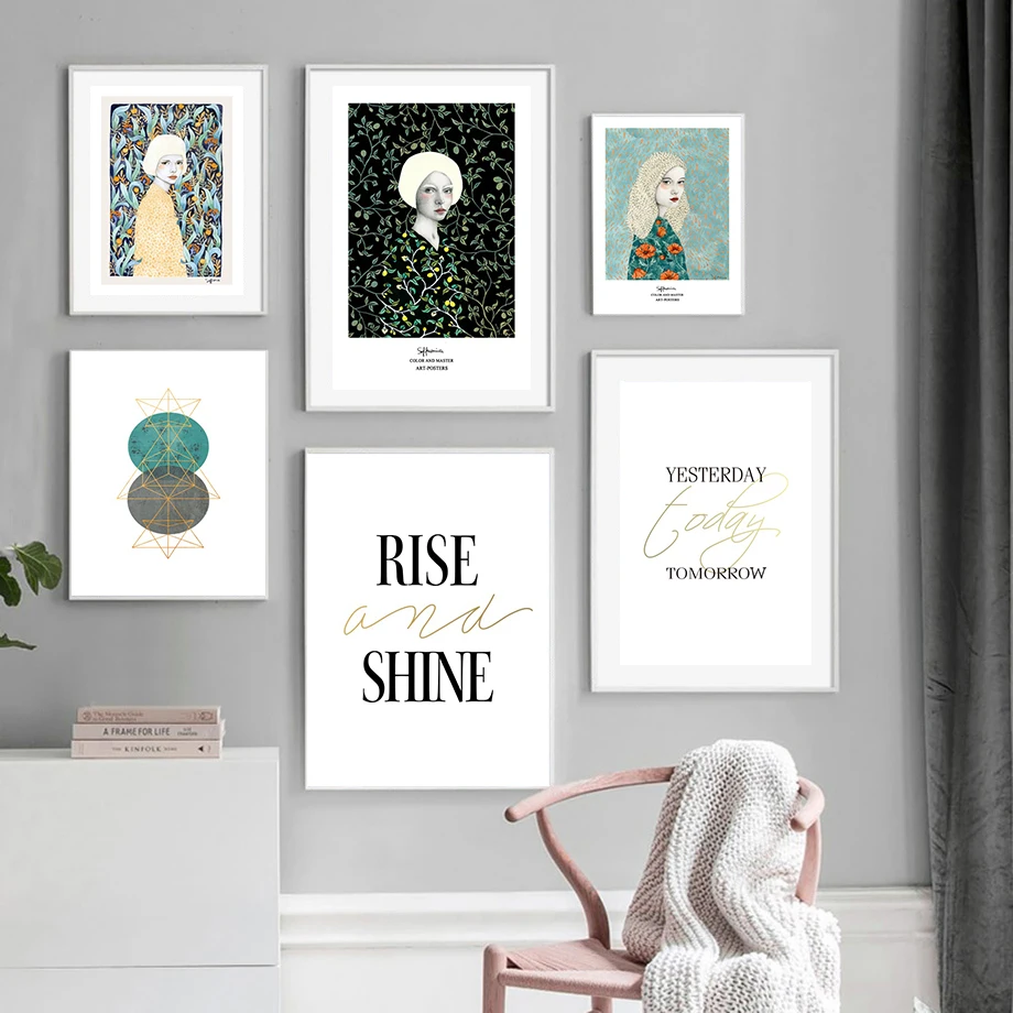 

Abstract Woman Line Letter Nordic Poster And Prints Modern Canvas Painting Art Wall Picture For Living Room Bedroom Home Decor