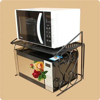 

Iron Microwave Oven Shelf Multipurpose Rack With Double Layers Kitchen Storage Bathroom Organizer