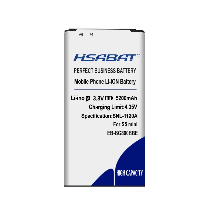 HSABAT 5200 мА/ч, EB-BG800BBE EB-BG800CBE Батарея для samsung GALAXY S5 мини S5MINI G800 G870a G870W G800F G800H G800A G800Y G800R