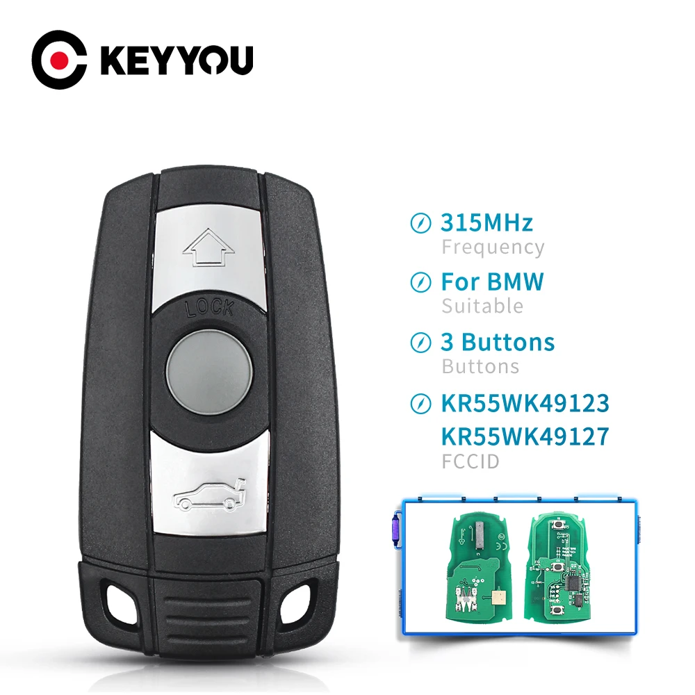 KEYYOU Car Remote Smart Key 315Mhz / 868MHz For BMW 1/3/5/7 Series CAS3 X5 X6 Z4 Keyless Control PCF7945 Transmitter Chip | Автомобили и