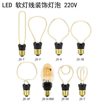 

4W retro led light bulb e27 220v filament Edison led lamp decorative A60 ST64 G95 antique unique design chandelier lighting