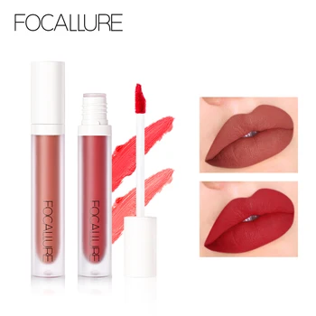 

FOCALLURE Red Lipstick Makeup Matte metal Sexy Pigment Waterproof Tint Gloss Kiss-proof Make up Liquid Lipstick lip 9 colors