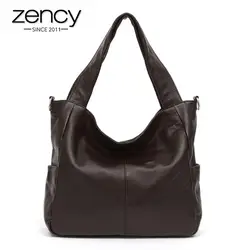 Zency модные женские туфли сумка 100% пояса из натуральной кожи леди Crossbody Кошелек Tote сумки кофе черная