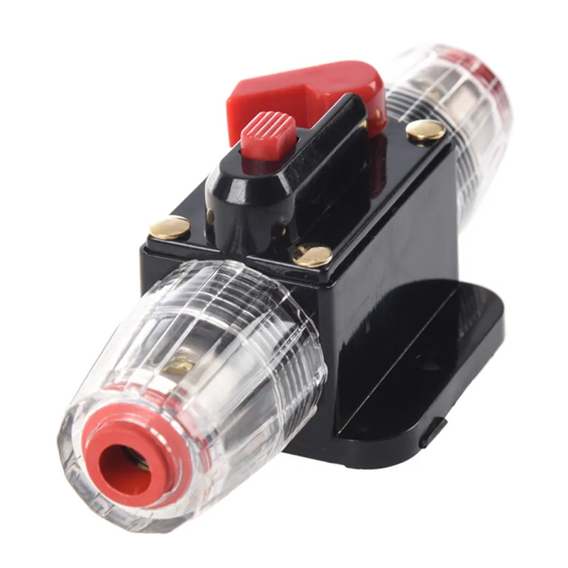 

30A Car Audio Inline Circuit Breaker Fuse Holder 12v-24v System Protection Black