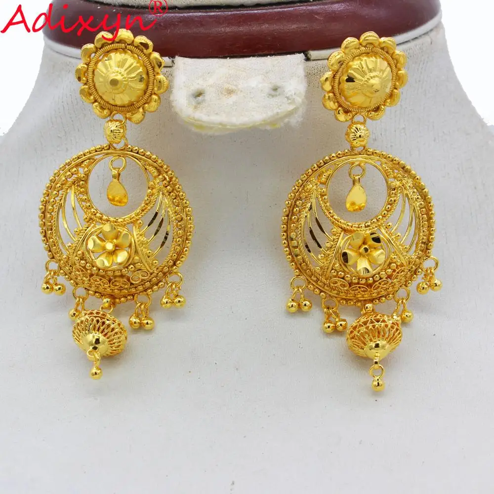 Adixyn Новая Индия Этнические серьги для женщин золото цвет/медь украшения ручной