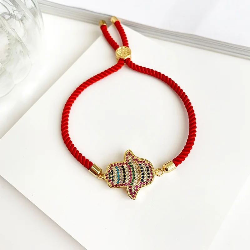 Beaded red Модный Блестящий Браслет в виде ракушки, Радужный винтажный цветной браслет из бисера, модный регулируемый роскошный браслет с кристаллами для женщин, свадебные ювелирные изделия - Окраска металла: Beaded red