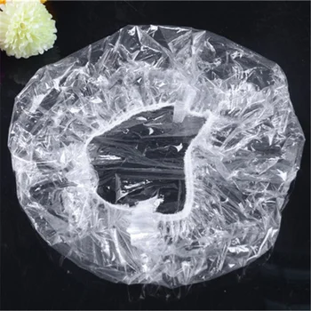 Billig 100 Pcs/EINE Tasche Einweg Hotel Hause Baden Spa Haar Transparent Elastische Caps Wasserdichte Elastische One-off Salon Bad Hut