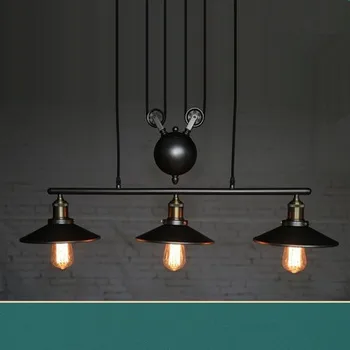 

Altillo Vintage luces colgantes lámpara de polea de hierro Bar cocina decoración del hogar E27 Edison accesorios de luz envío