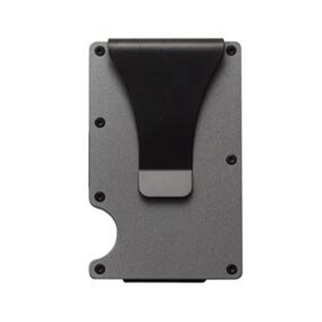 Aluminium Credit Card Holder Wallet New Minimalist Rfid Blocking Slim Anti Protect Metal Cardholder Clip for Men Dropshipping Aluminium Grey