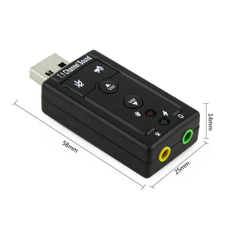 Внешняя мини звуковая карта Oppselve USB 2 0 7 1 каналов 3D аудио адаптер конвертер 3 5 мм