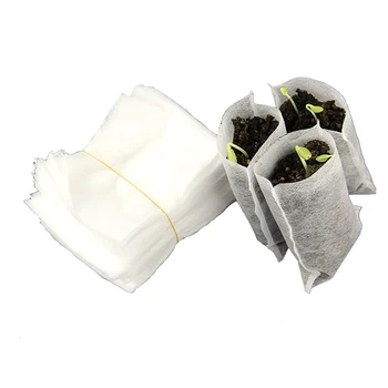 

200Pcs Degradable Non-Woven Plant Grow Bags,Fabric Seedling Raising Pots Container for Plants Gg/Home Garden Supply