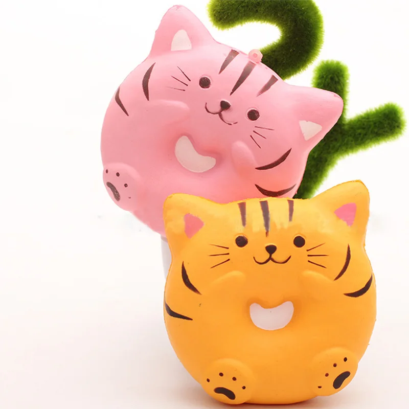 9 5CM Squishy Cat Cartoon Kitten Funny Cat Squishy Toys Phone Strap Decor Squeeze Healing Slow 1