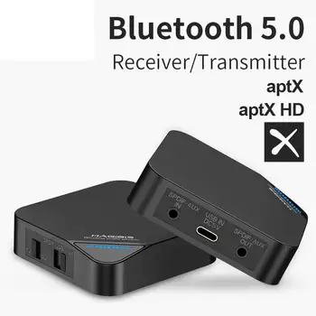 

HobbyLane Transmitter 5.0 Receiver 2 in 1 Wireless aptX HD Audio 3.5mm AUX/SPDIF/Type-C Adapter for TV/Headphone/Car/PC d25