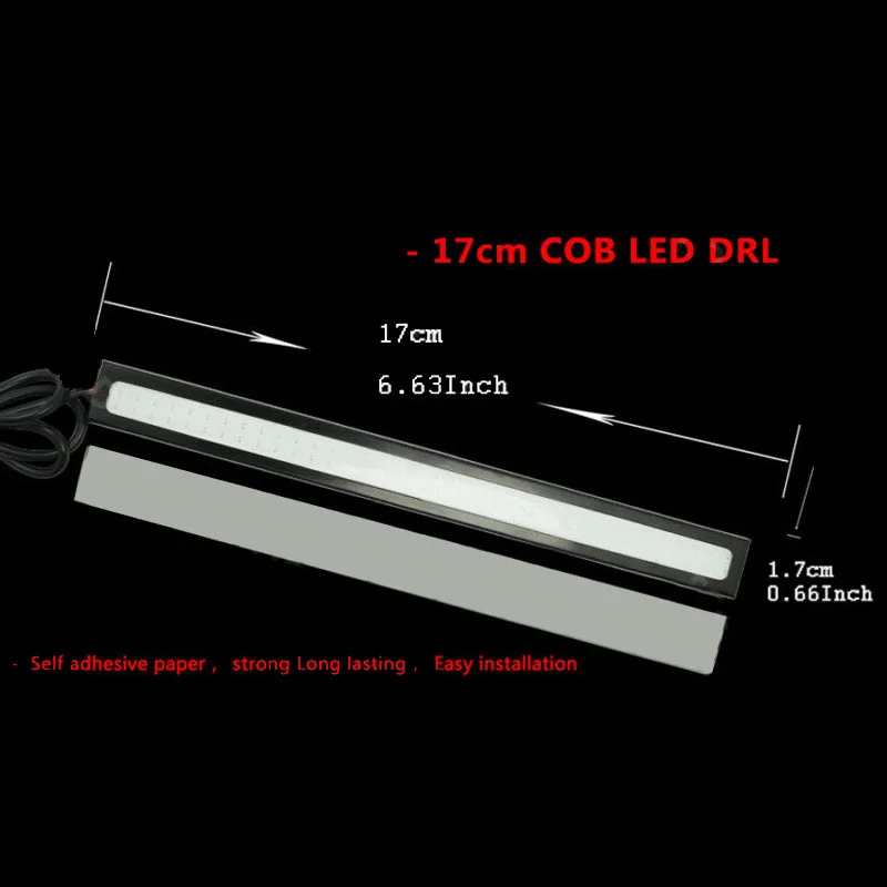 2x17 см COB светодиодный светильник красный водонепроницаемый автомобильный DRL противотуманный светильник дальнего света DC 12 В