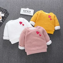 Детский зимний свитер; пуловер из плотного флиса с длинными рукавами для маленьких мальчиков; толстовка; теплая верхняя одежда; Одежда для маленьких девочек; H1108