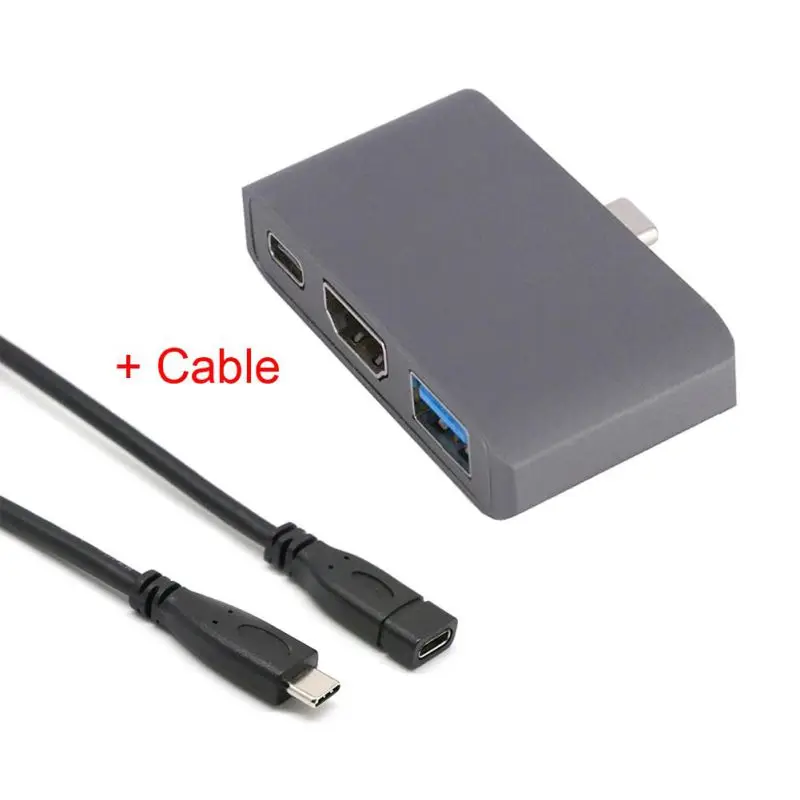 Горячий тип C к HDMI USB 3,0 зарядный адаптер конвертер USB-C 3,0 концентратор адаптер для Mac Air Pro huawei Mate10 samsung S8 Plus Новинка - Цвет: Золотой