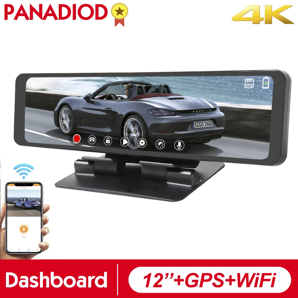 4K Автомобильное зеркало заднего вида с GPS WiFi Автомобильный регистратор 2160P Ultra HD